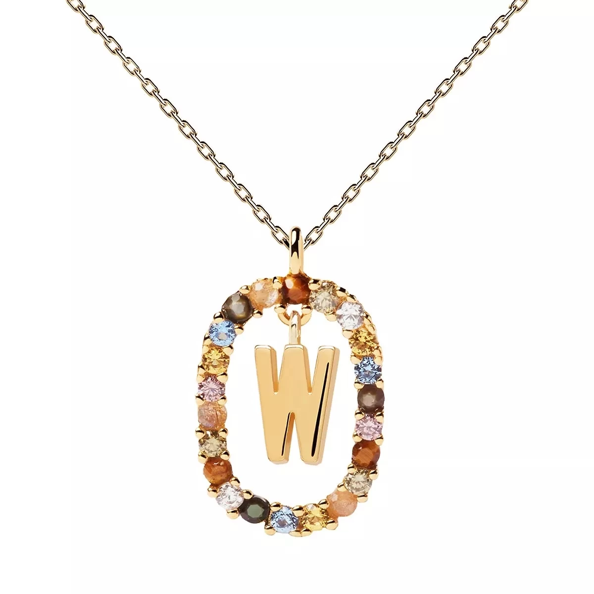 PDPAOLA Necklace Letter W Yellow Gold Mittellange Halskette - Image 3