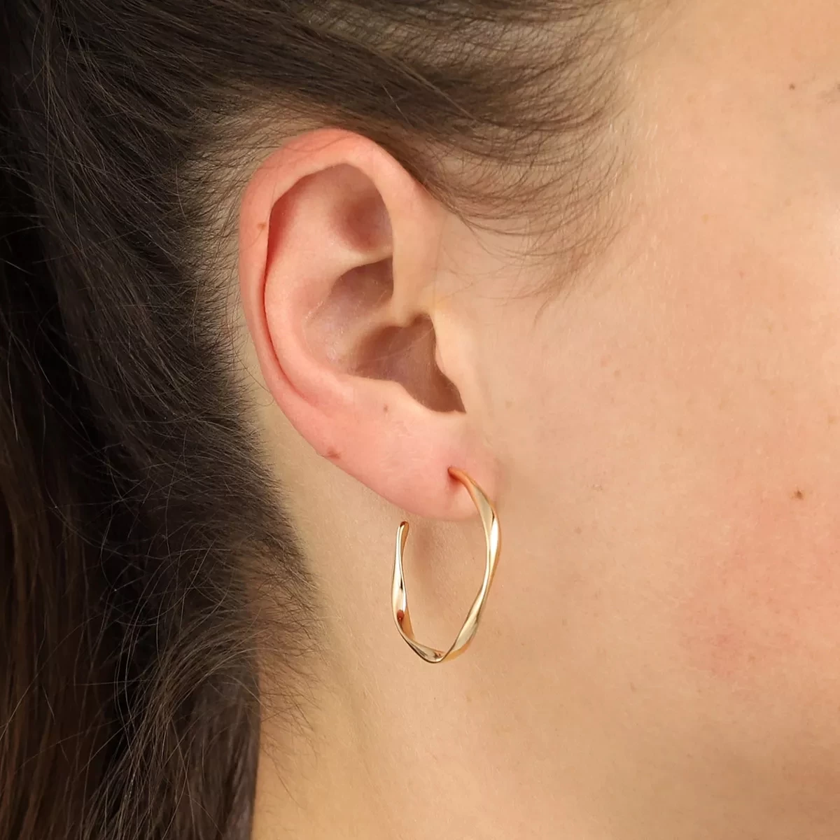 Cetara Pianura Earrings 18K Yellow Gold Plated Creole - Image 2