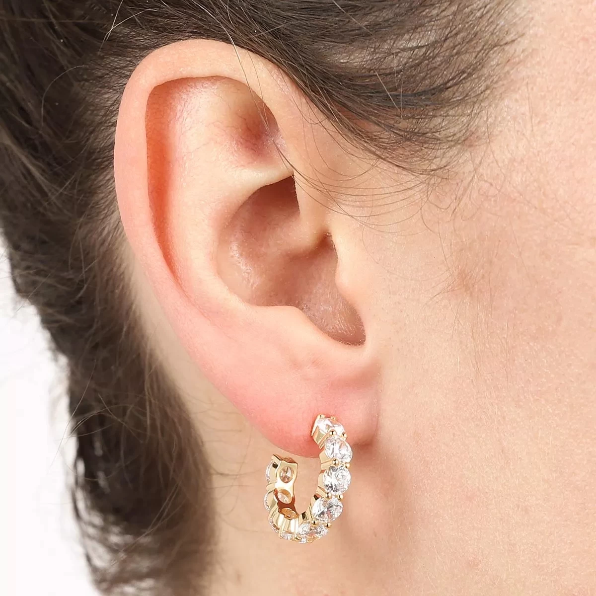 Belluno Creolo Earrings 18K Yellow Gold Creole - Image 2