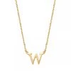 Isabel Bernard Le Marais Chloé 14 Karat Initial Necklace Letter W Gold Mittellange Halskette