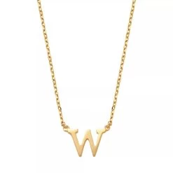 Isabel Bernard Le Marais Chloé 14 Karat Initial Necklace Letter W Gold Mittellange Halskette