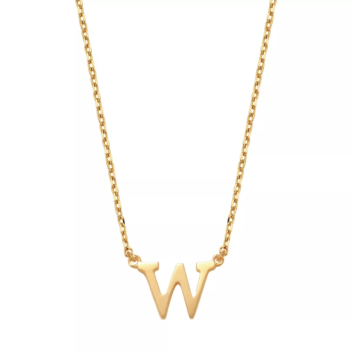 Isabel Bernard Le Marais Chloé 14 Karat Initial Necklace Letter W Gold Mittellange Halskette