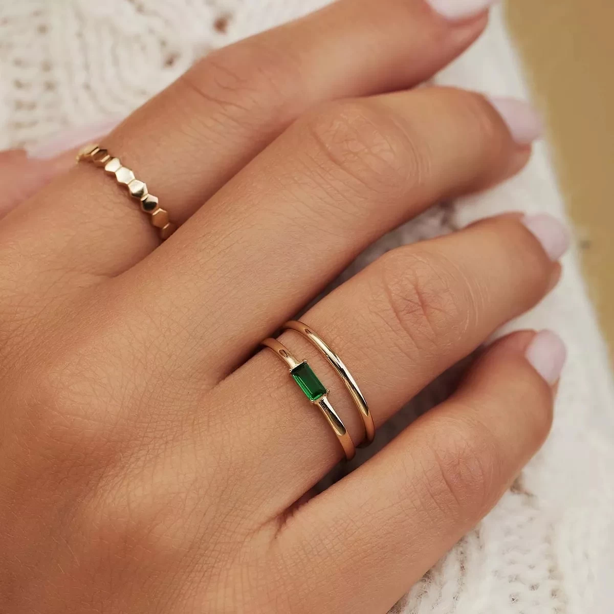 Isabel Bernard Baguette Odie 14 Karat Ring Gold Solitärring - Image 3