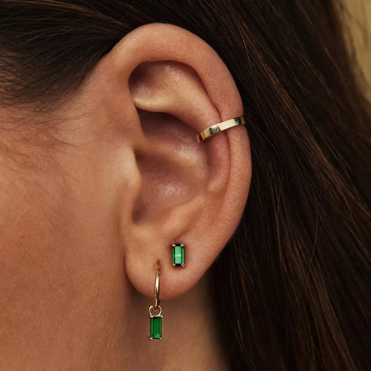 Isabel Bernard Baguette Vere 14 Karat Ear Studs Gold Ohrstecker - Image 2