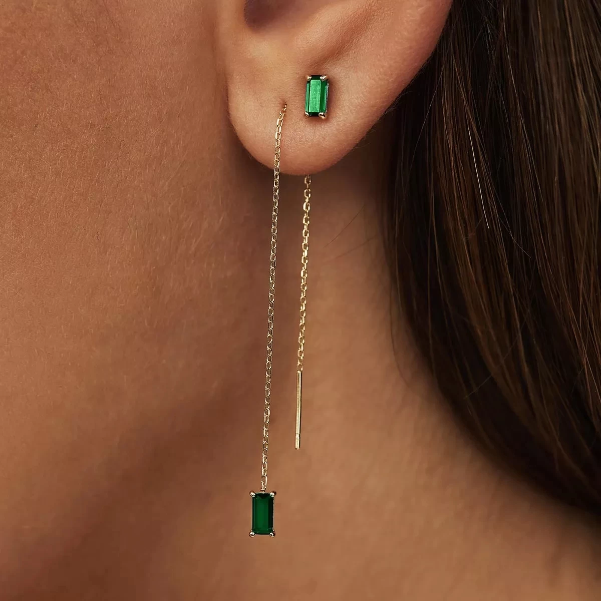 Isabel Bernard Baguette Vere 14 Karat Ear Studs Gold Ohrstecker - Image 4