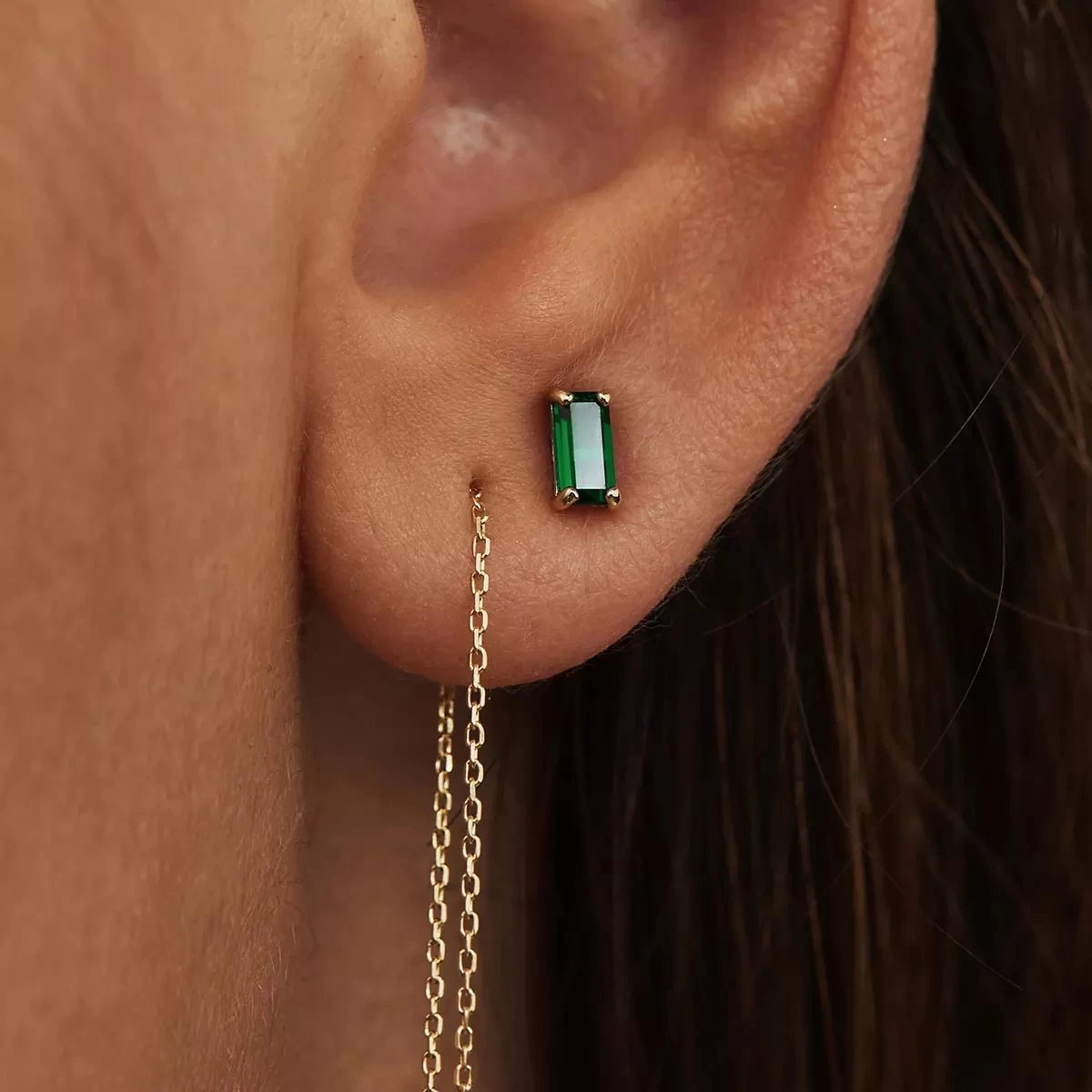 Isabel Bernard Baguette Vere 14 Karat Ear Studs Gold Ohrstecker - Image 5