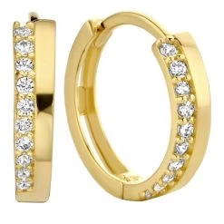 Isabel Bernard Le Marais Louna 14 Karat Hoop Earrings With Zircon Gold Creole