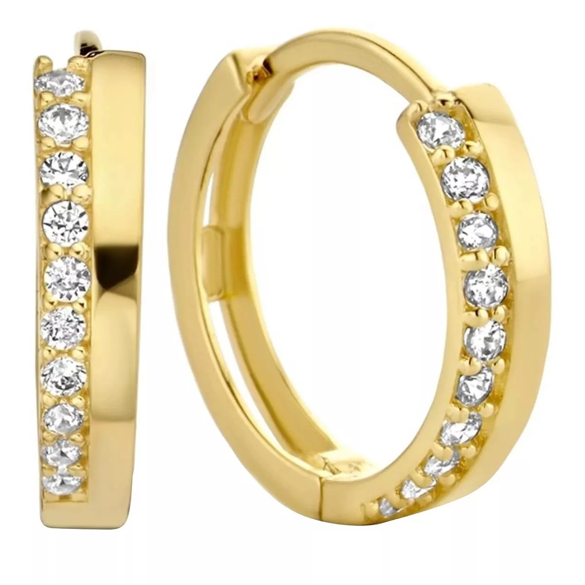 Isabel Bernard Le Marais Louna 14 Karat Hoop Earrings With Zircon Gold Creole