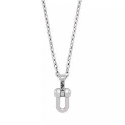 Emporio Armani Stainless Steel Pendant Necklace Silver Mittellange Halskette