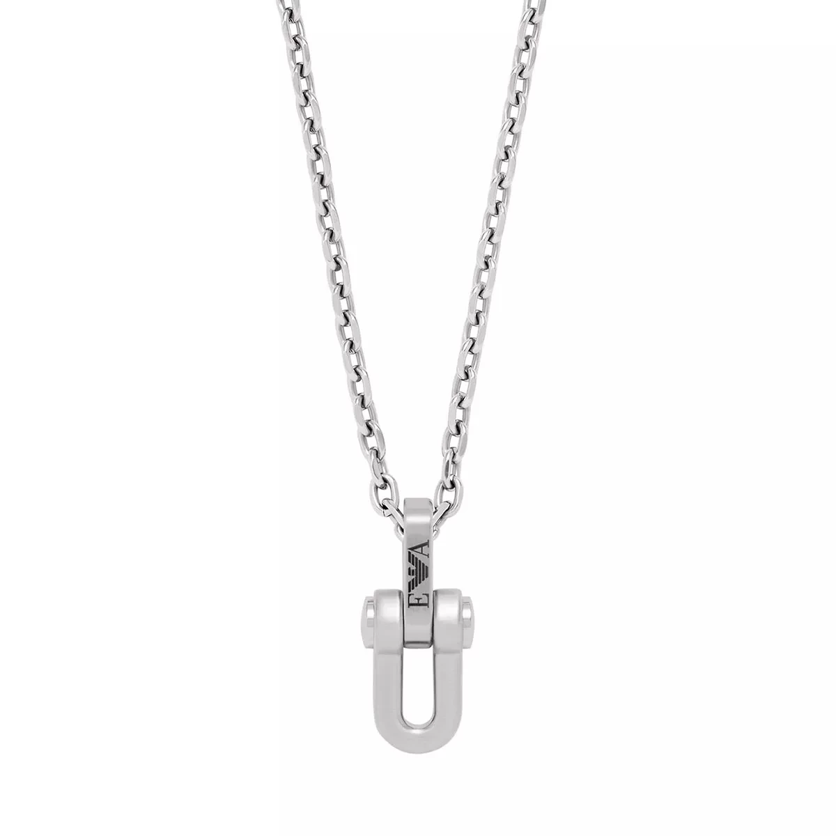 Emporio Armani Stainless Steel Pendant Necklace Silver Mittellange Halskette