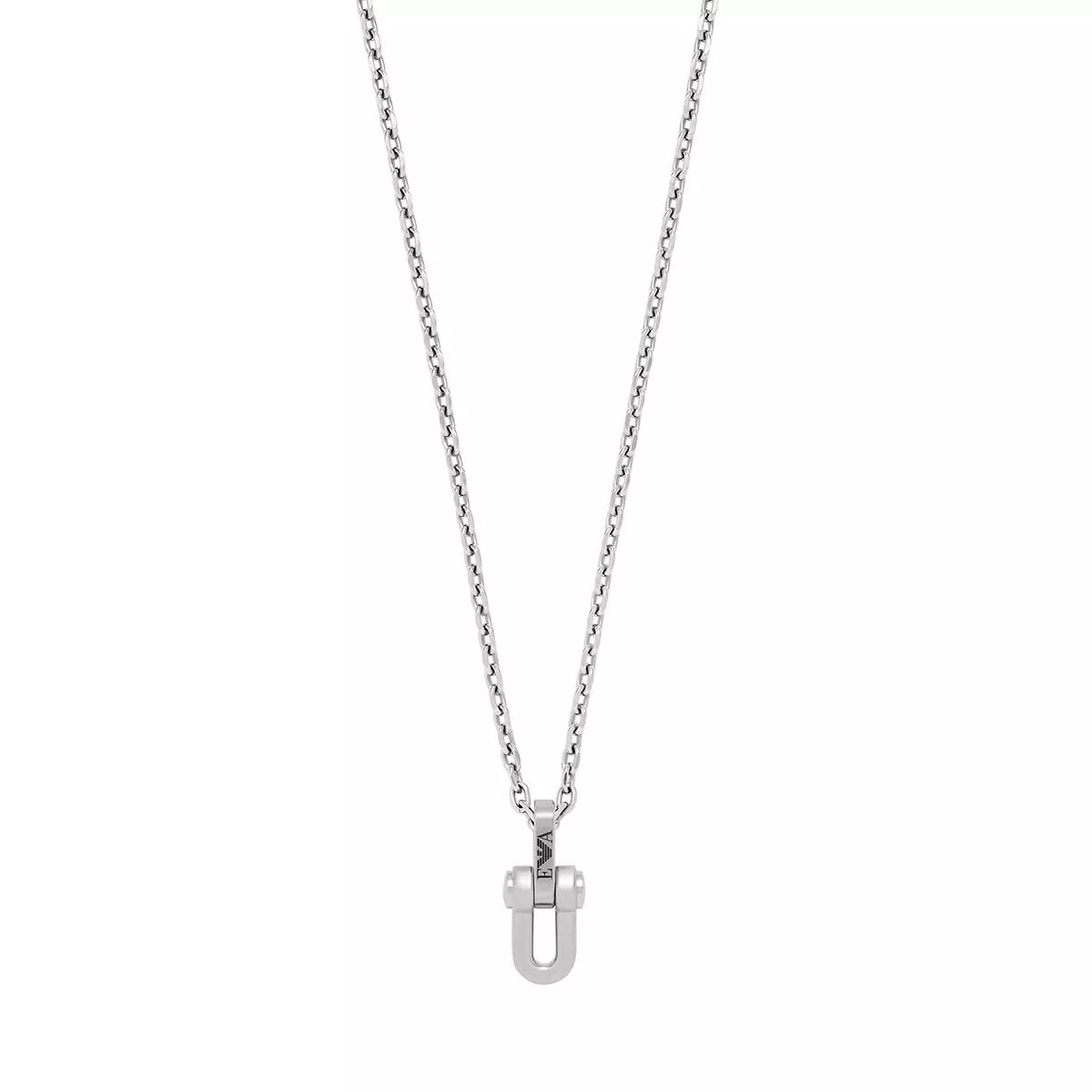 Emporio Armani Stainless Steel Pendant Necklace Silver Mittellange Halskette - Image 2