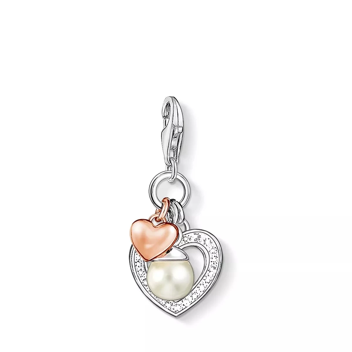 Thomas Sabo Charm-Anhänger Herzen Mit Perle Weiß Anhänger