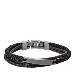 Fossil Vintage Casual Steel Multi-Strand Bracelet Gunmetal Armband