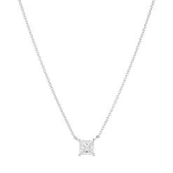 Ellera Quadrato Necklace Silver Kurze Halskette