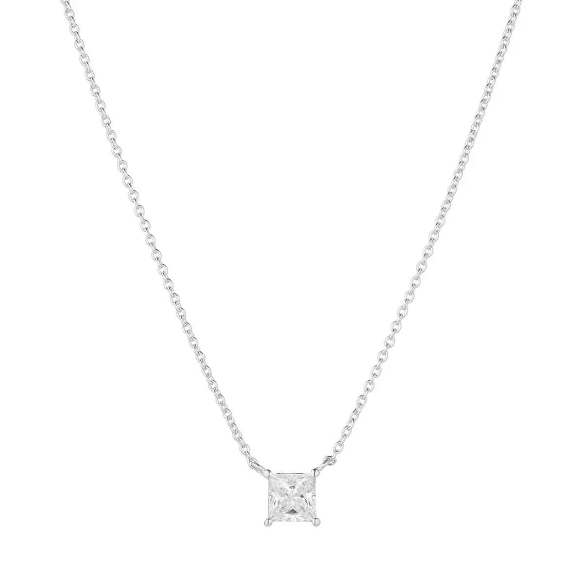 Ellera Quadrato Necklace Silver Kurze Halskette