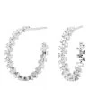 PDPAOLA Crown Earrings Silver Creole
