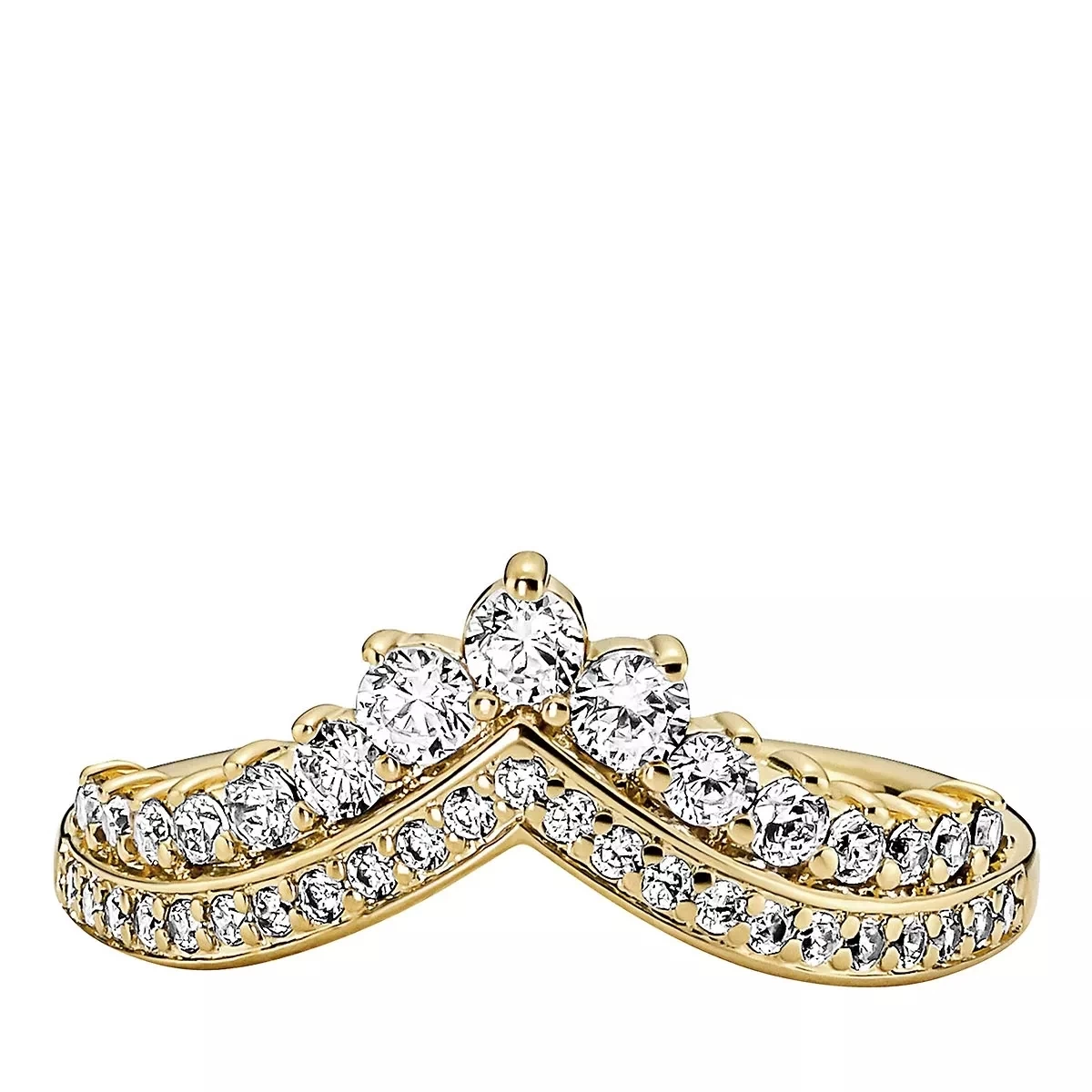 Pandora Timeless Wishbone Diadem Ring 14k Gold-plated Unique Metal Blend Ring - Image 2