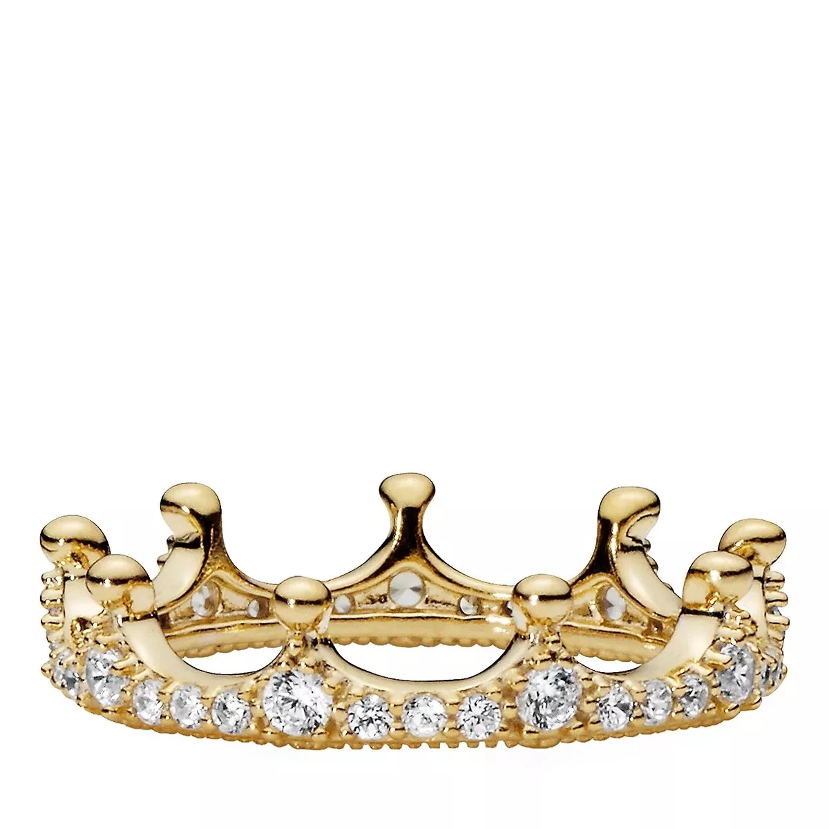 Pandora Klar Funkelnde Krone Ring 14k Gold-plated Unique Metal Blend Ring - Image 2