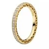 Pandora Funkeln Und Herzen Ring 14k Gold-plated Unique Metal Blend Eternityring
