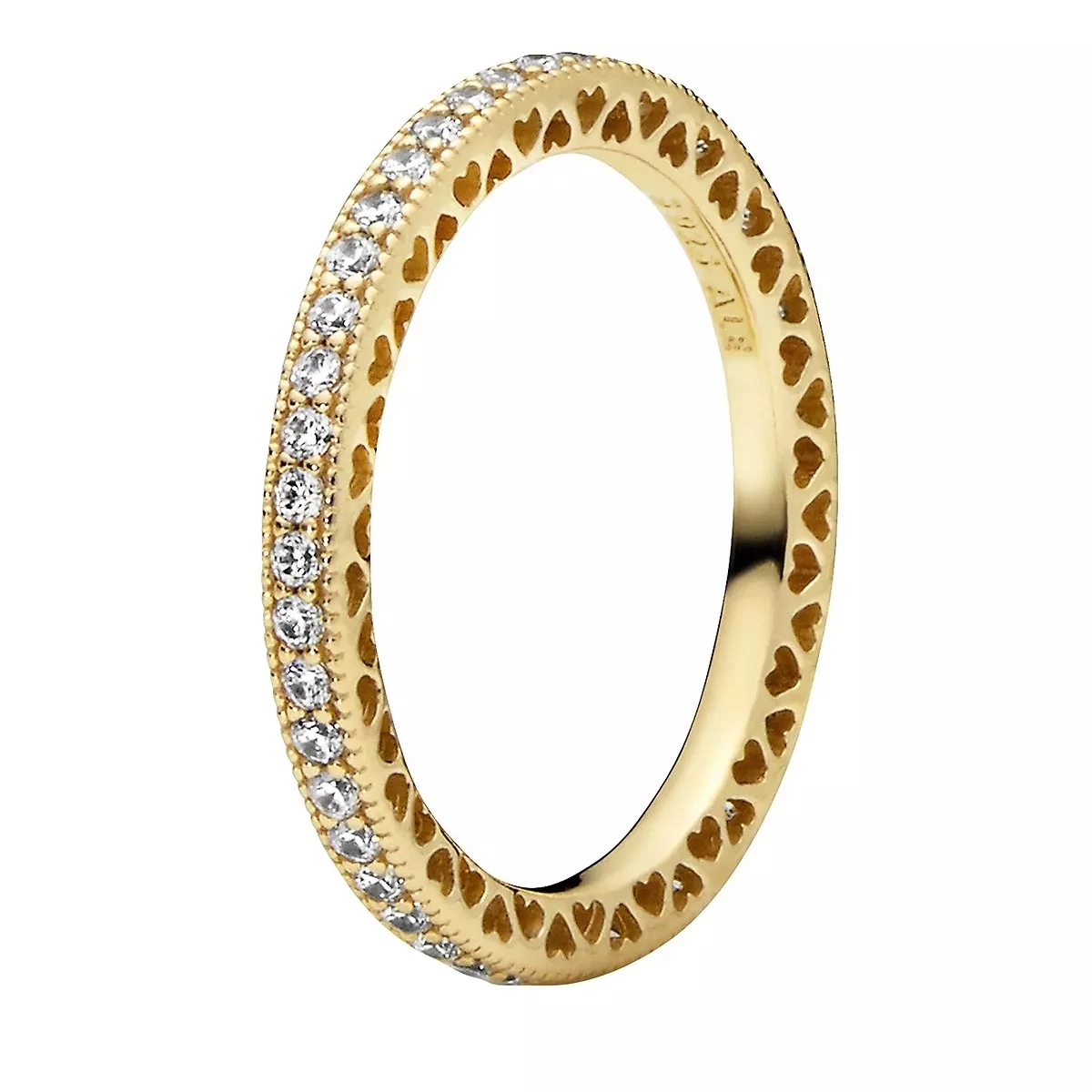 Pandora Funkeln Und Herzen Ring 14k Gold-plated Unique Metal Blend Eternityring