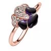 Pandora Dunkelvioletter Stiefmütterchen Ring 14k Rose Gold-plated Unique Metal Blend Ring