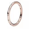 Pandora Einfacher Funkelnder Bandring 14k Rose Gold-plated Unique Metal Blend Ring