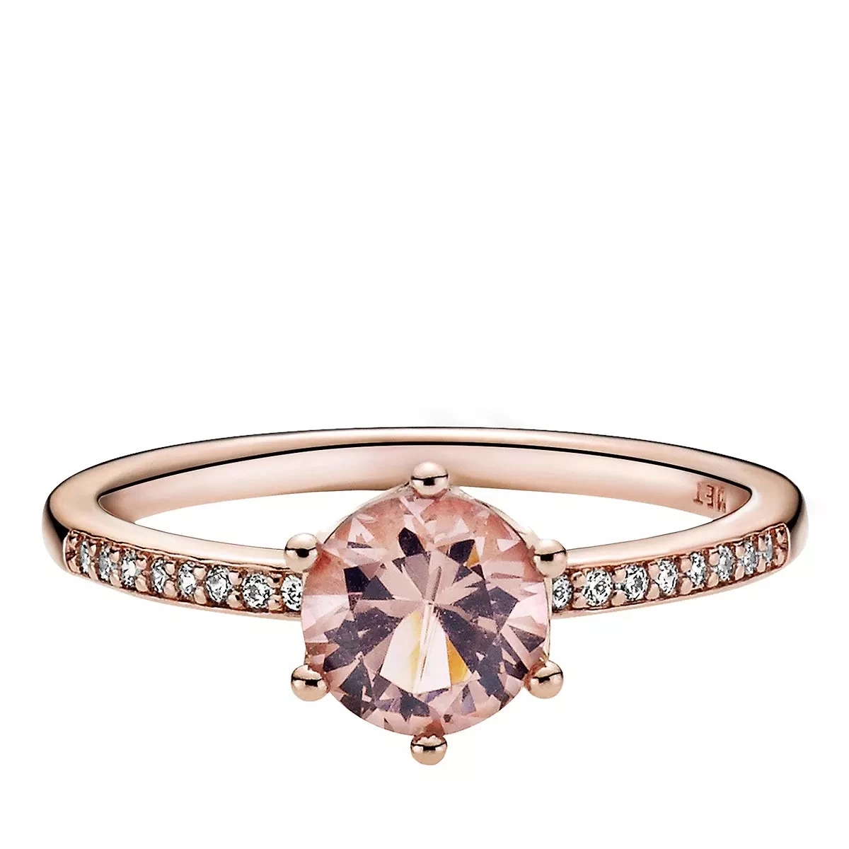 Pandora Rosafarbene,funkelnde Krone Solitär-Ring 14k Rose Gold-plated Unique Metal Blend Solitärring - Image 2
