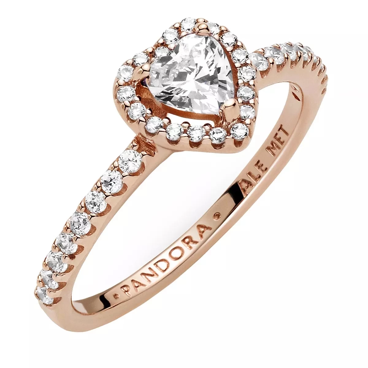 Pandora Funkelndes Erhabenes Herz Ring 14k Rose Gold-plated Unique Metal Blend Ring