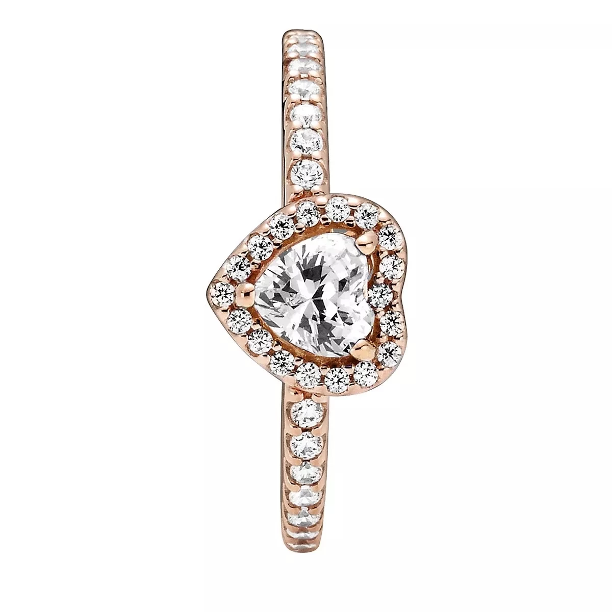 Pandora Funkelndes Erhabenes Herz Ring 14k Rose Gold-plated Unique Metal Blend Ring - Image 3
