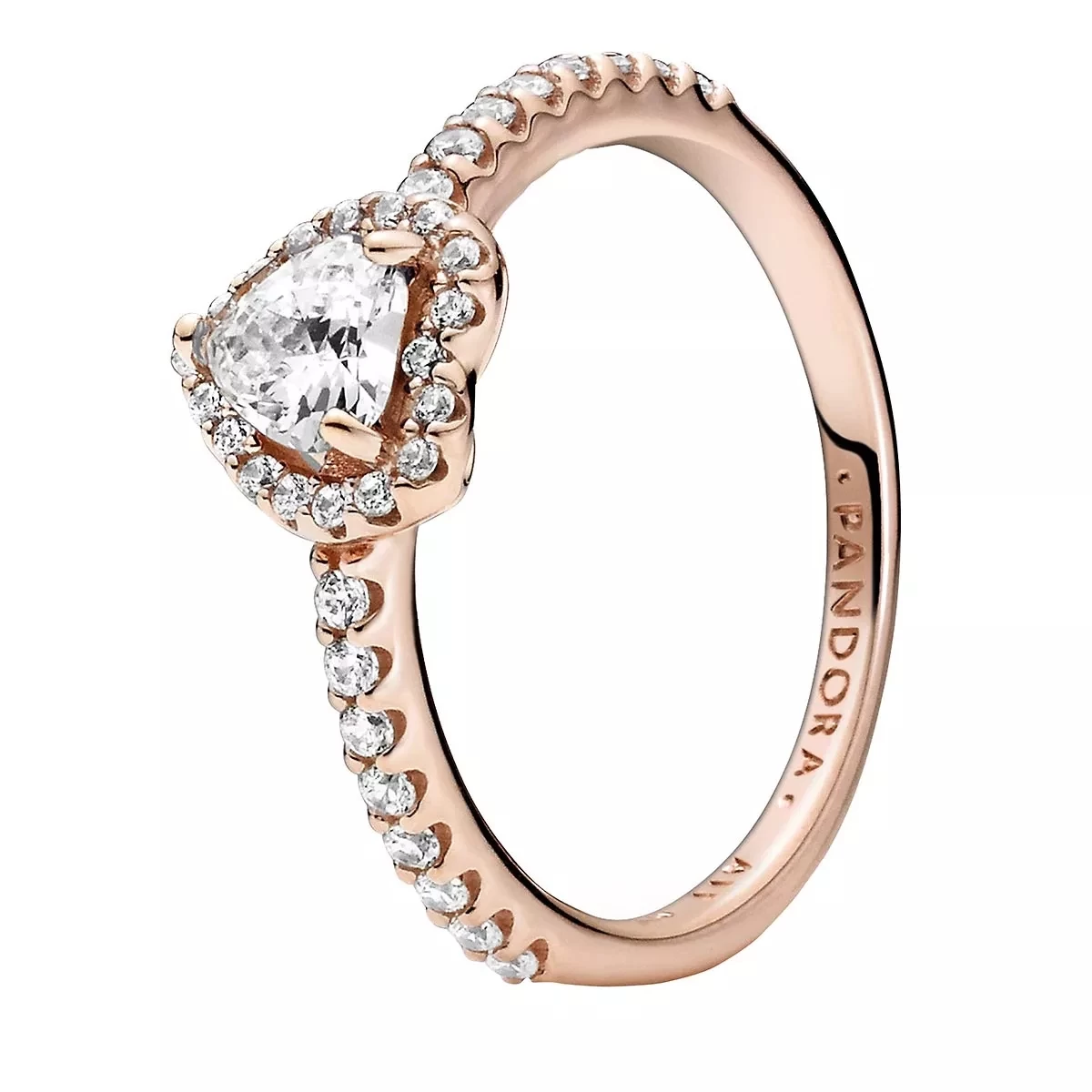 Pandora Funkelndes Erhabenes Herz Ring 14k Rose Gold-plated Unique Metal Blend Ring - Image 4
