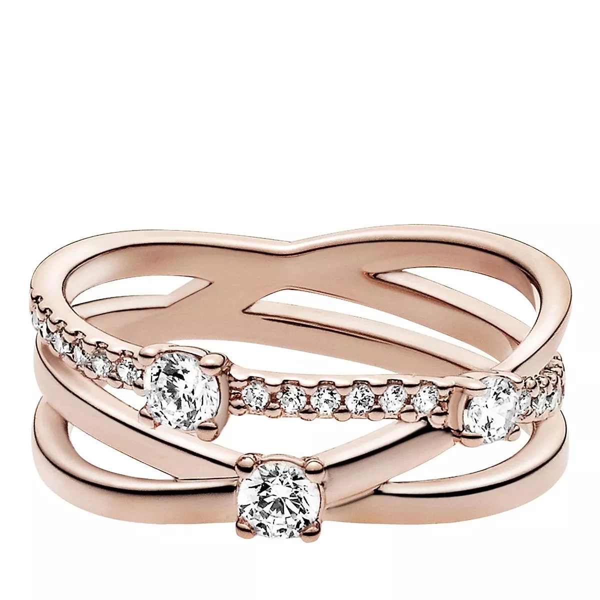 Pandora Funkelnder Dreifach-Ring 14k Rose Gold-plated Unique Metal Blend Ring - Image 2