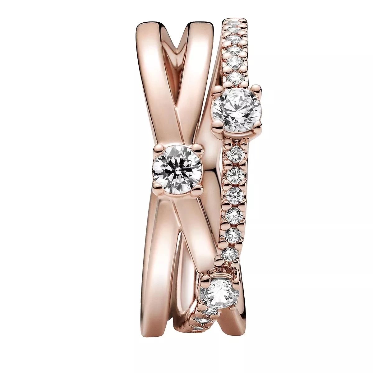 Pandora Funkelnder Dreifach-Ring 14k Rose Gold-plated Unique Metal Blend Ring - Image 3