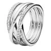 Pandora Sparkling & Polished Lines Ring Sterling Silver Ring