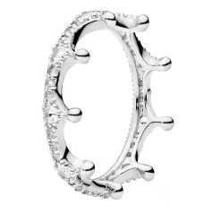 Pandora Clear Sparkling Crown Ring Sterling Silver Ring