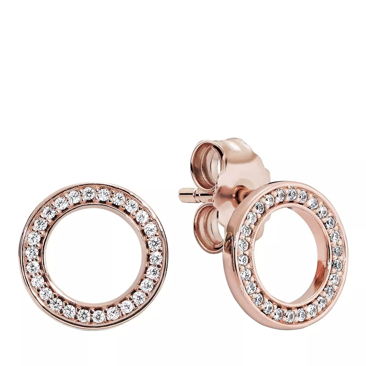 Pandora Funkelnder Kreis Ohrringe 14k Rose Gold-plated Unique Metal Blend Ohrstecker
