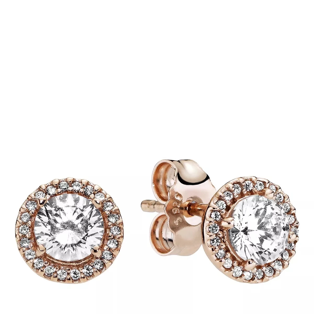 Pandora Runder Funkelnder Strahlenkranz Ohrstecker 14k Rose Gold-plated Ohrstecker