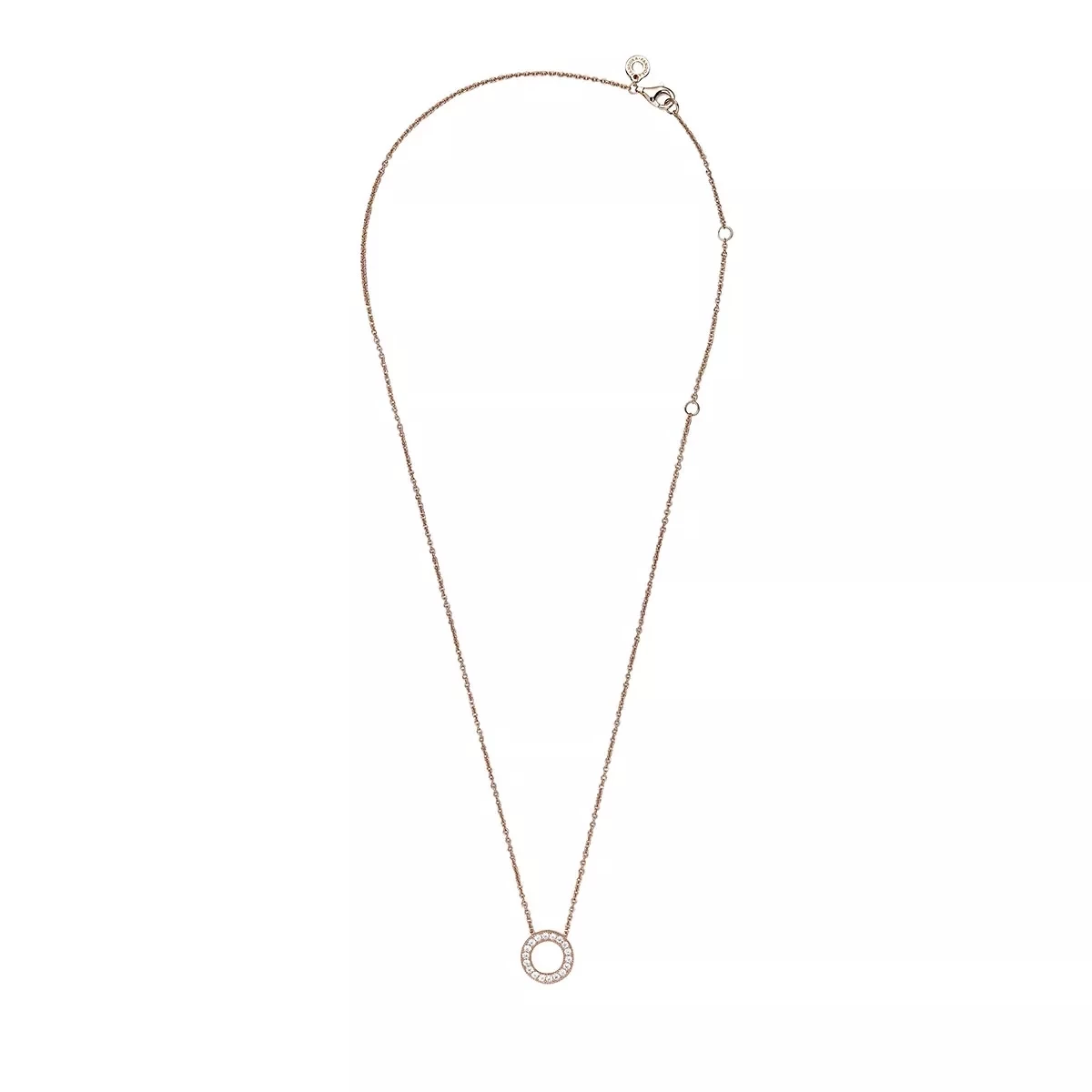 Pandora Logo Pavé-Kreis Halskette 14k Rose Gold-plated Unique Metal Blend Kurze Halskette – Bild 3