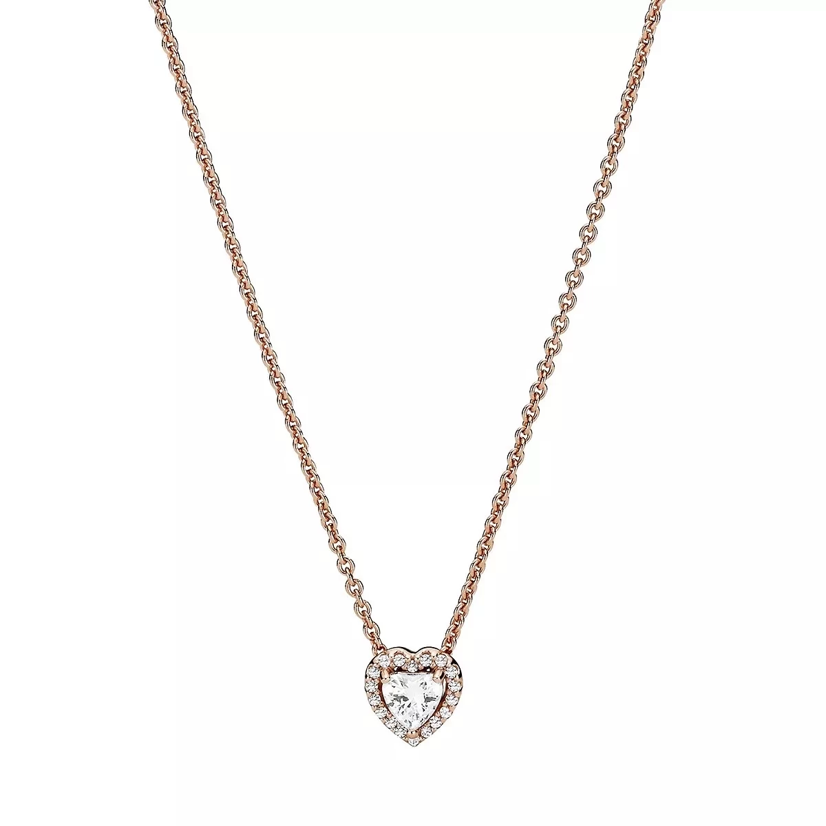 Pandora Funkelndes Herz Collier-Halskette 14k Rose Gold-plated Unique Metal Blend Kurze Halskette