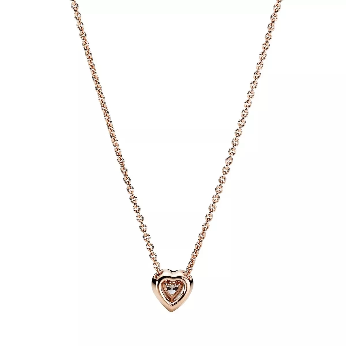 Pandora Funkelndes Herz Collier-Halskette 14k Rose Gold-plated Unique Metal Blend Kurze Halskette - Image 2