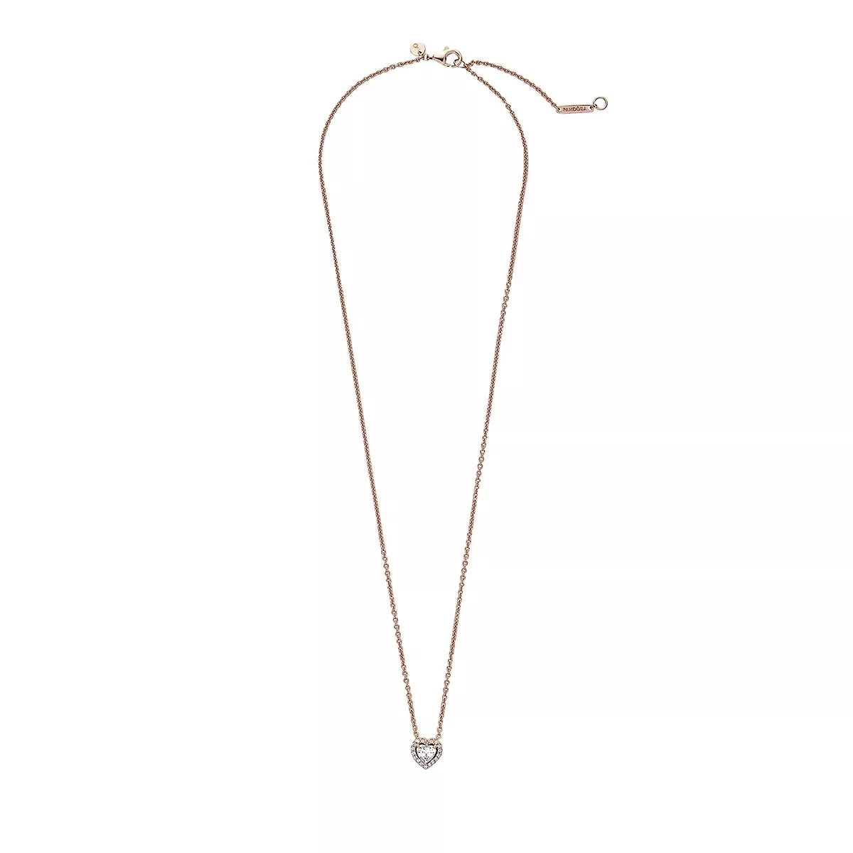 Pandora Funkelndes Herz Collier-Halskette 14k Rose Gold-plated Unique Metal Blend Kurze Halskette - Image 3