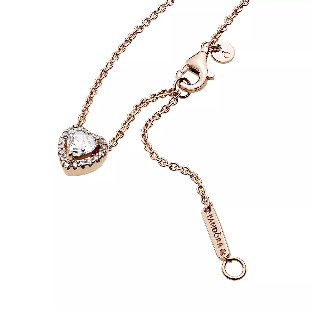 Pandora Funkelndes Herz Collier-Halskette 14k Rose Gold-plated Unique Metal Blend Kurze Halskette - Image 4