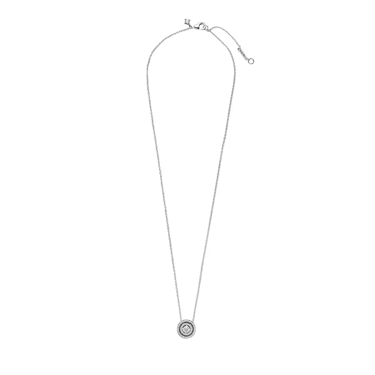 Pandora Funkelnder Doppelter Kranz Halskette Sterling Silver Kurze Halskette – Bild 3