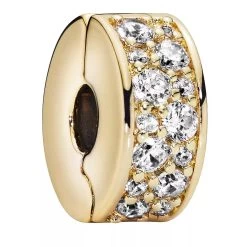 Pandora Klarer Pavé Clip 14k Gold-plated Unique Metal Blend Anhänger