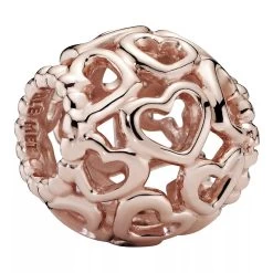 Pandora All Over-Herzen Charm 14k Rose Gold-plated Unique Metal Blend Anhänger