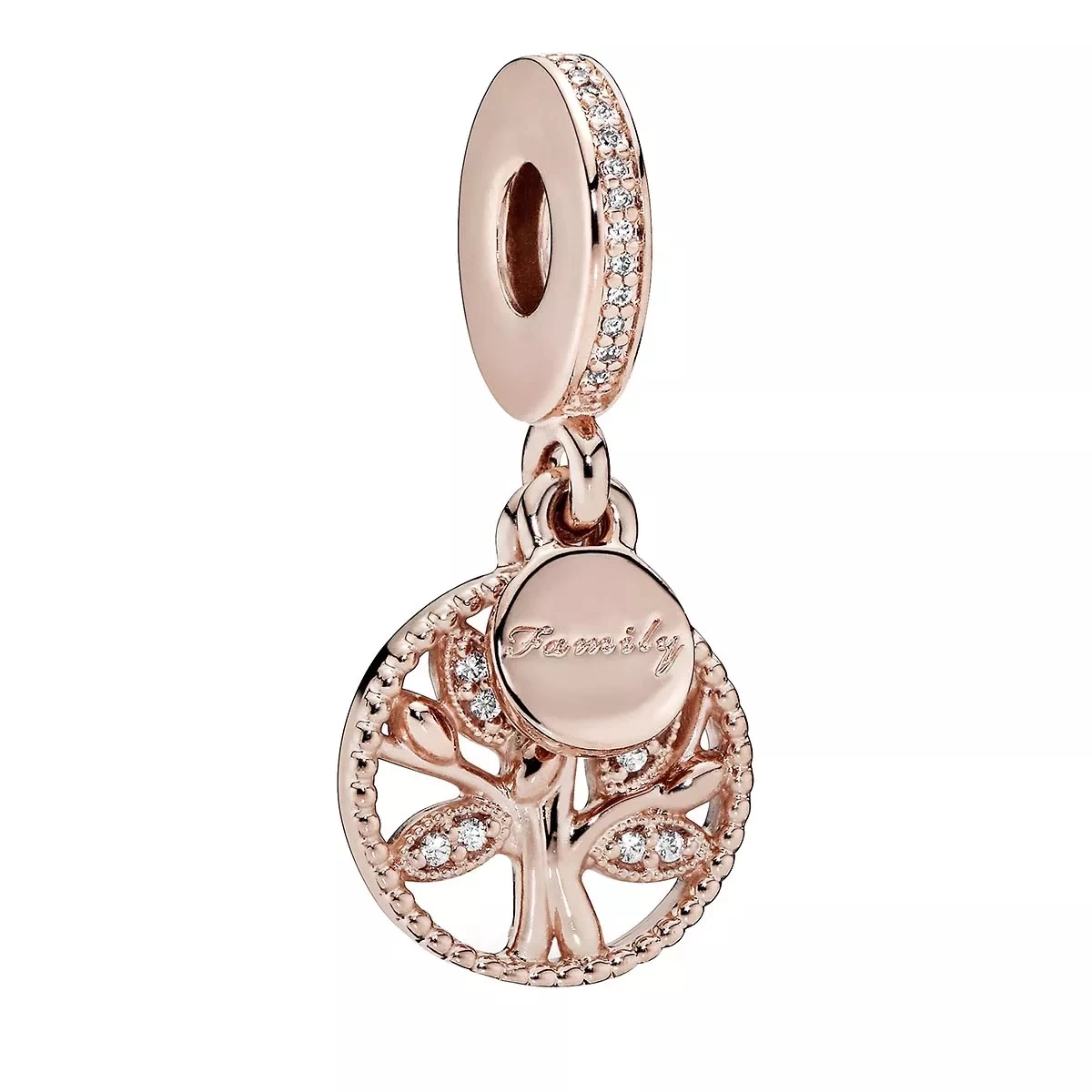 Pandora Funkelnder Stammbaum Charm-Anhänger 14k Rose Gold-plated Unique Metal Blend Anhänger
