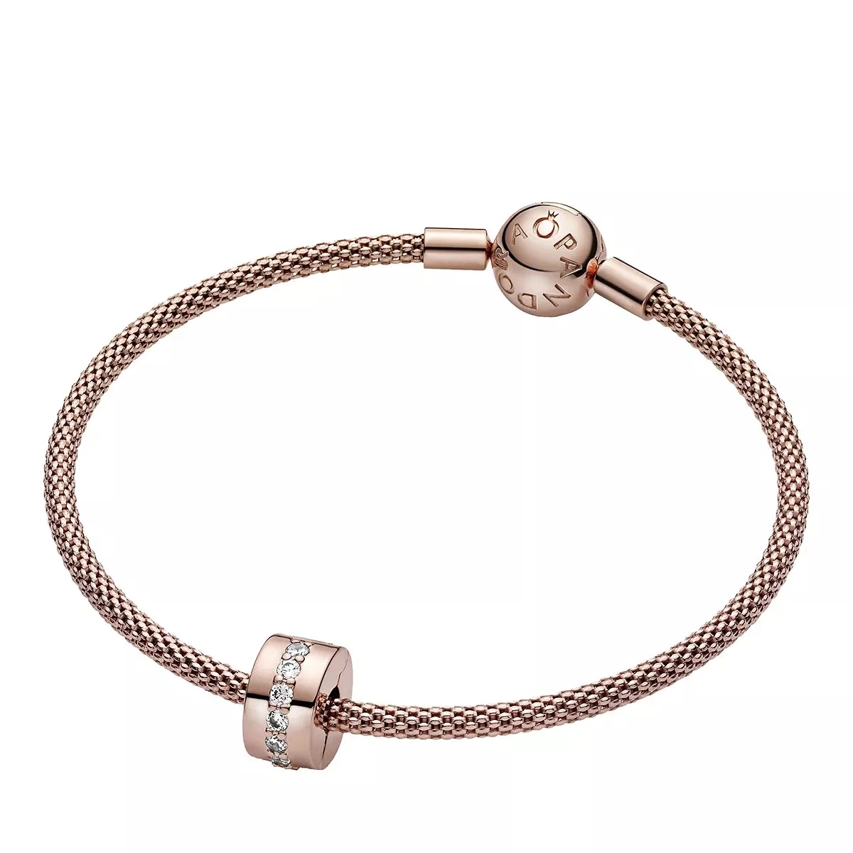 Pandora Funkelndes Zwischenelement Charm 14k Rose Gold-plated Unique Metal Blend Anhänger - Image 5
