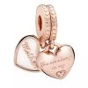Pandora You're Always In My Heart Teilbarer Charm-Anhänger 14k Rose Gold-plated Anhänger