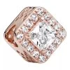 Pandora Quadratischer Funkelnder Strahlenkranz Charm 14k Rose Gold-plated Anhänger