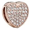 Pandora Pavé-Herz Clip 14k Rose Gold-plated Unique Metal Blend Anhänger
