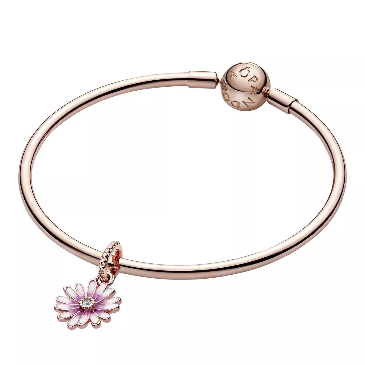 Pandora Rosafarbenes Gänseblümchen Charm-Anhänger 14k Rose Gold-plated Anhänger - Image 5